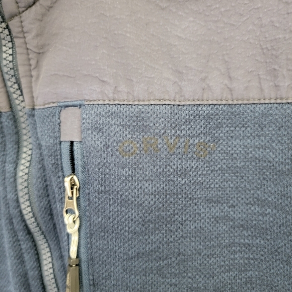 Orvis Full Zip Mens Knit Jacket Zip Pockets Navy Blue Outdoor Preppy Size L - Picture 4 of 13